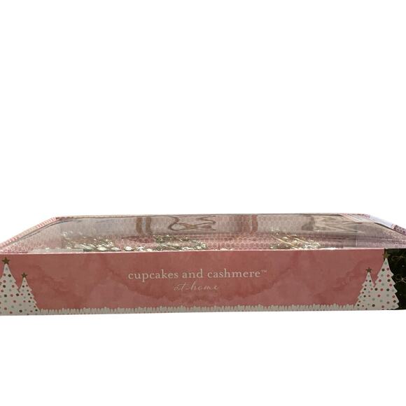 6pc Cupcakes & Cashmere Rhinestone Gold Bow Christmas Tree Clip Ornaments New - Picture 10 of 10